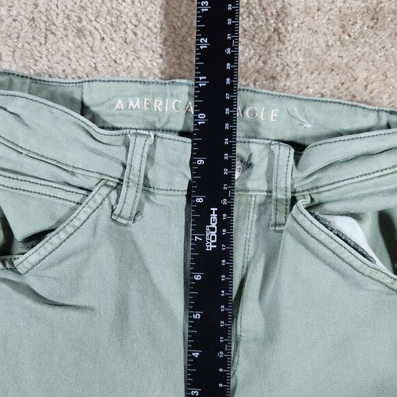 American Eagle Next Level Stretch Hi-Rise Jegging Jean Green Blue Denim 4 - Picture 9 of 12